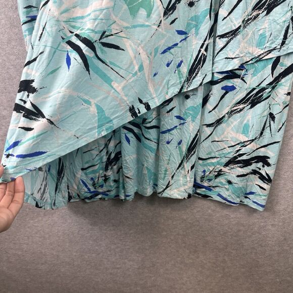 Lane Bryant Plus Size 18/20 2X Midi Dress Feminine Suplice Smocked Waist Beach - Picture 4 of 11